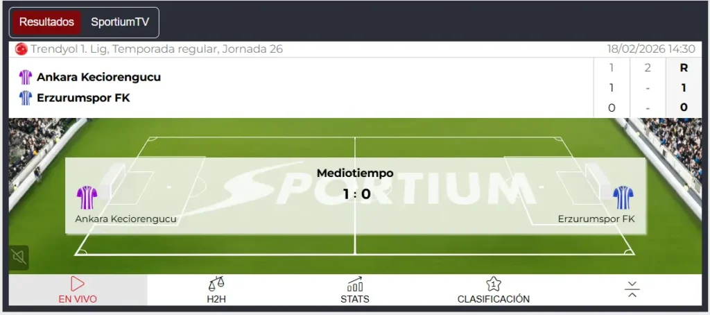 Partido en Vivo en Sportium Apuestas